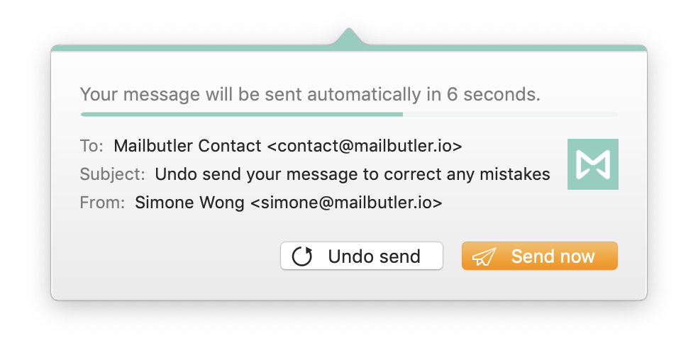 Use Undo Send to avoid mistakes in sales emails