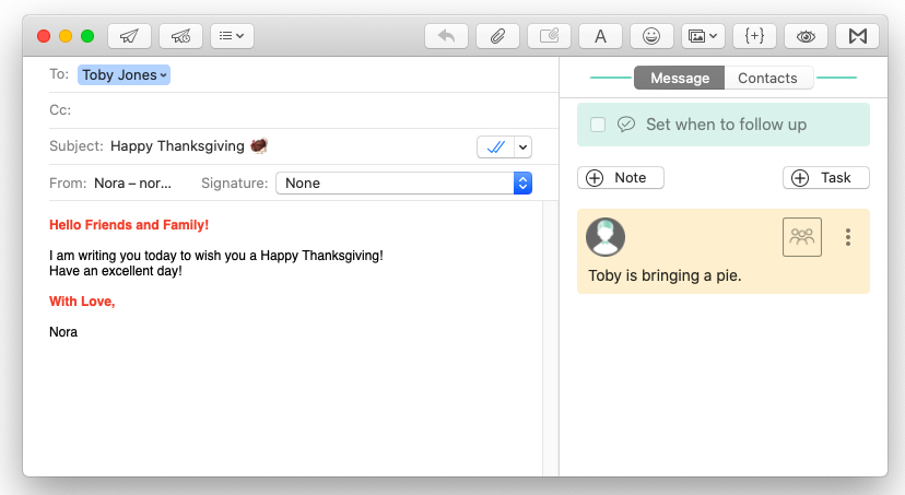 How will Notes help you through planning Thanksgiving? 