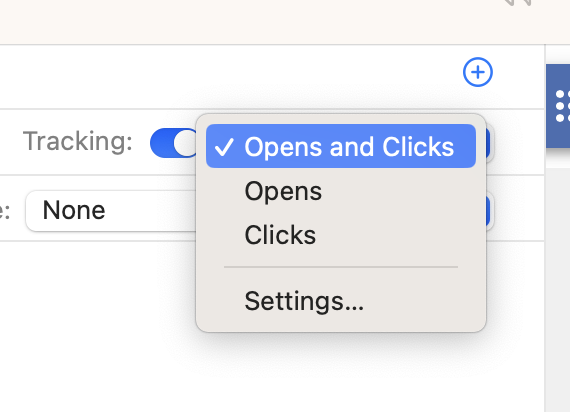 the change to the tracking options in Mailbutler in Apple Mail