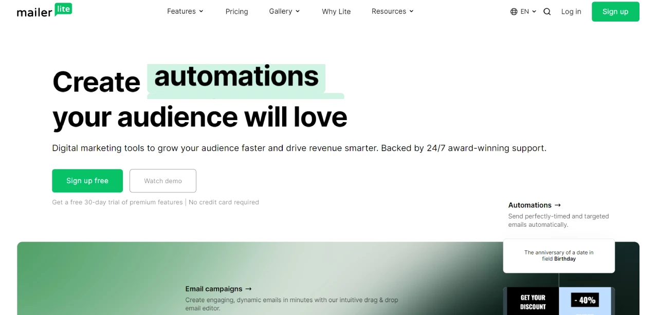 MailerLite email automation tool