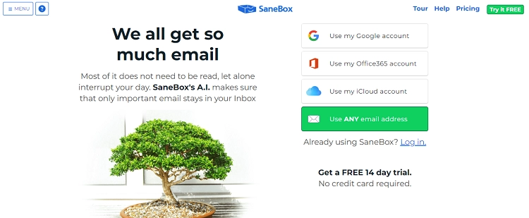 SaneBox is a great Right Inbox alternative