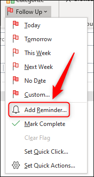 add email reminder in outlook