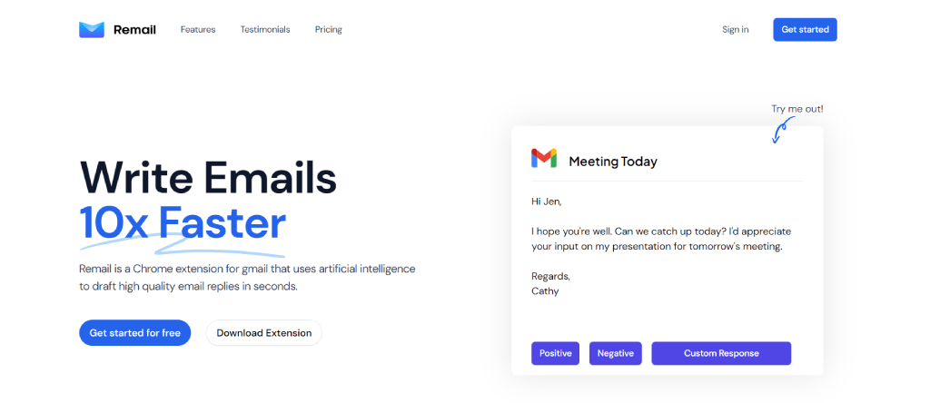 Remail – Produce AI-generated replies with a single click