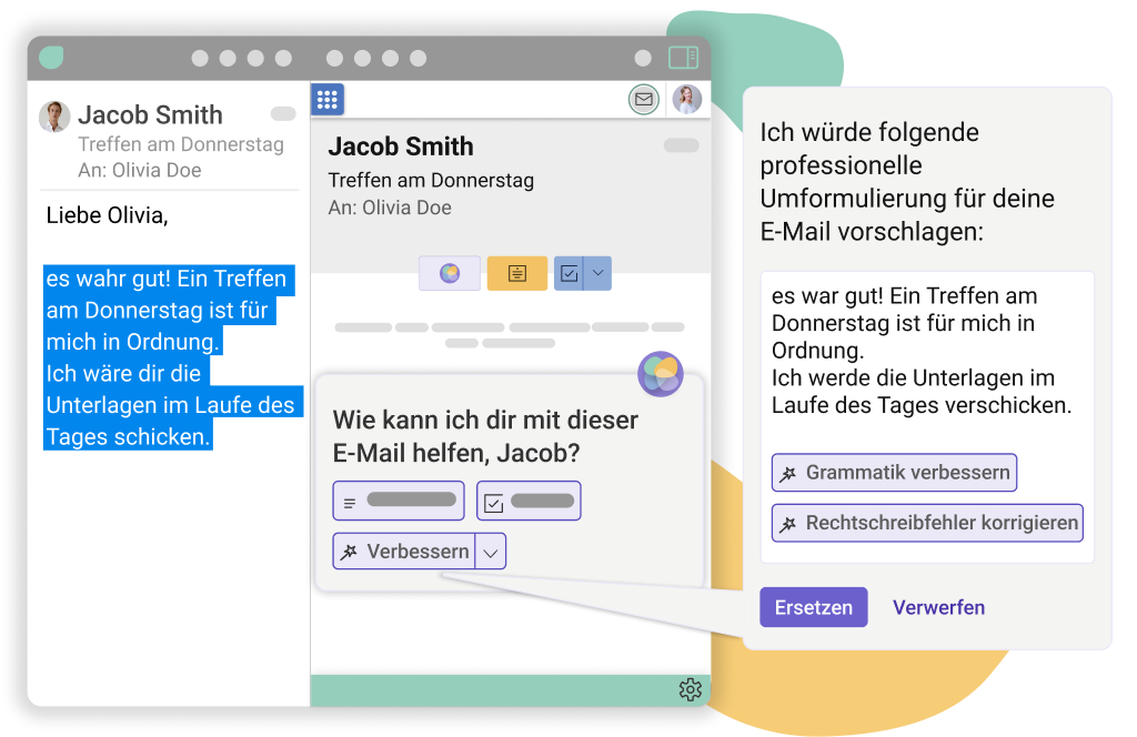 Der Mailbutler Smart Assistant verbessert eine E-Mail